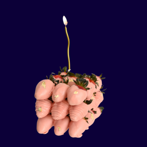 Strawberry Pink Birthday Cake